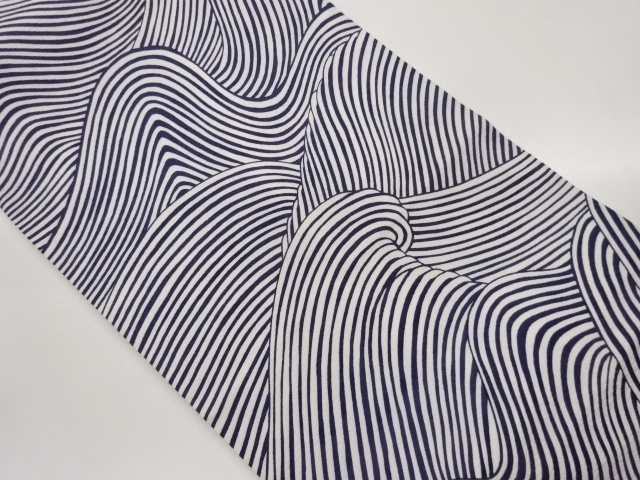 JAPANESE KIMONO / NAGOYA OBI / ABSTRACT WAVE / ARTIST WORK 